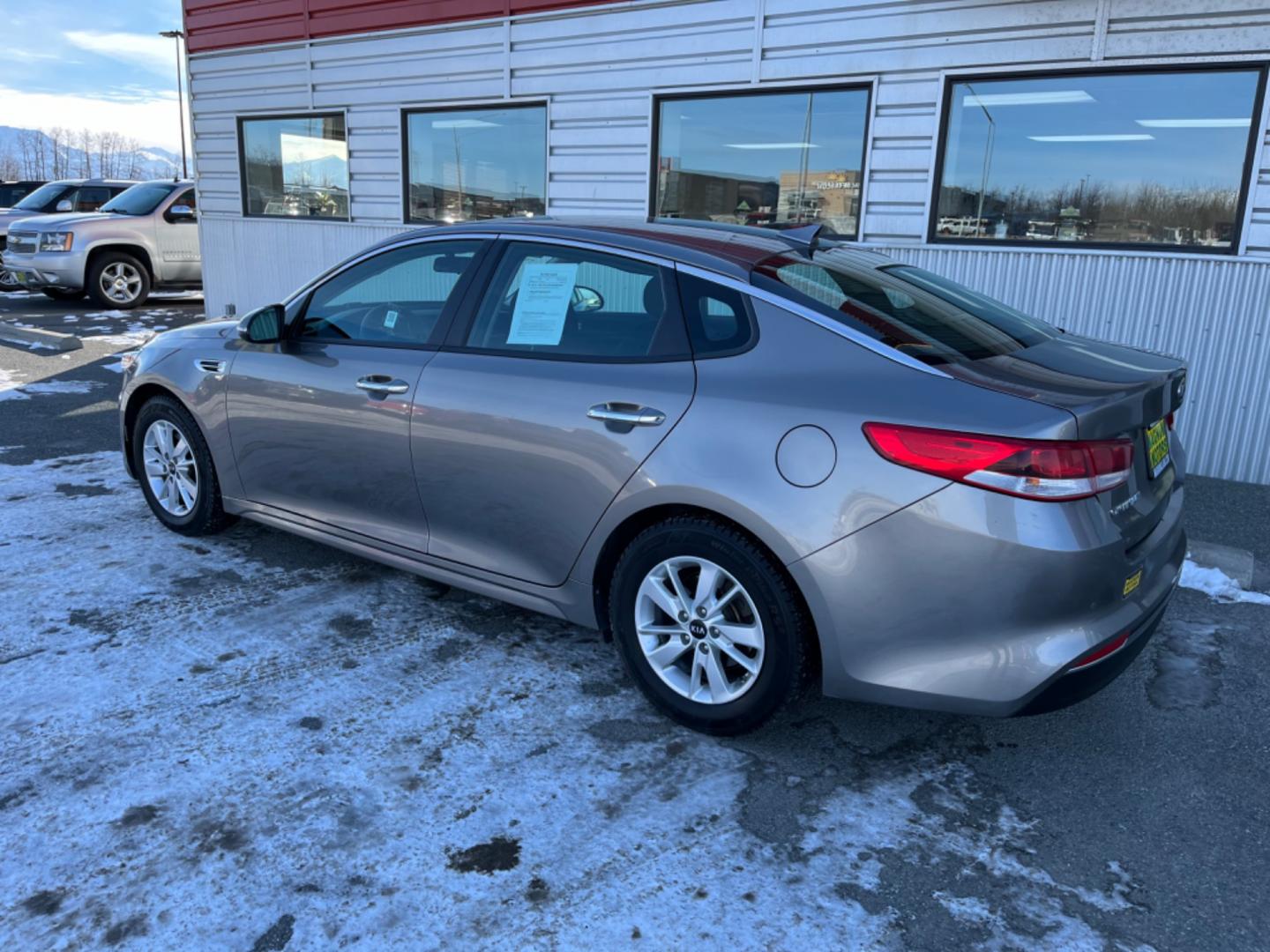 2018 Silver Kia Optima LX (5XXGT4L33JG) with an 2.4L L4 DOHC 16V engine, 6A transmission, located at 1960 Industrial Drive, Wasilla, 99654, (907) 274-2277, 61.573475, -149.400146 - Photo#2